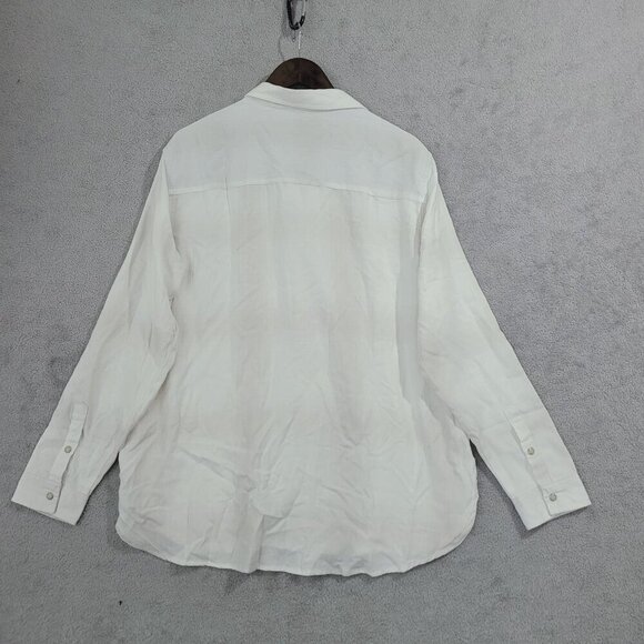NEW Jachs Girlfriend Womens White Long Sleeve Button-Up Shirt Size XL H602 - Picture 3 of 10